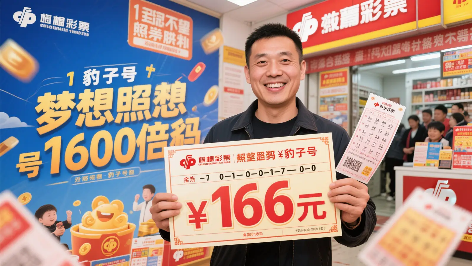 男子豪掷1600倍投注豹子号，喜获福彩166万创个人纪录